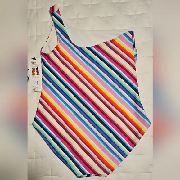 NWT Stylest DreamSculpt One Shoulder Suit: Rainbow Gradient: Large: UPF 50+ - Picture 3 of 7